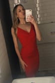 Wore this dress to a rehearsal dinner and man I have never felt more comfortable in a dress. It's thick, but not too thick and it's sooooo slim fitting. It sucks you in in the best way & has adjustable straps! Definitely recommend this dress!! - Natalie B.