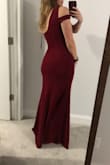 I am not usually one for fitted dresses but this takes the cake! Absolutely gorgeous on. Has just enough give in the belly to hide something extra and fits slim on the butt. It's a little low cut for a strapless bra, I am planning to use petals or a sticky-bra. - Maggie C.