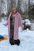 I ordered an XL so I could layer underneath and hide it. I was going to an outside 20's themed party and it was snowing! It was definitely a little big! And if it was for any other occasion I would have gotten a L or even a M. But I got a LOT of compliments and it was very comfortable! - Megan C.