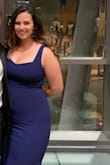 This dress is so beautiful and STRETCHY! I ordered two sizes to check out fitting. I usually wear a large, but found the medium to be an even better fit. Plus, if I had gone a size up, the skirt would've been way too long. Overall beautiful purchase!:) - Katherine K.