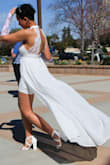 This dress was PERFECT for my casual wedding! A little bit long of a back skirt (I'm relatively short) but with some heels I both looked and felt fabulous, and the wind made it look fantastic! - Lironna L.