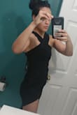 Was slightly small for me around the top, would have still worn but the hip area was too large and had a lot of loose material making the material bunch in all the places you don't want to look bunchy. - Estafany F.