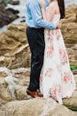 This dress was absolutely perfect for engagement photos on the beach! My only complaint was that the bust of the dress was too small, so the snap in the center kept pulling with the small. Once I went up to the medium, the snap closed perfectly, but the rest of the top was a little big. - Ashley G.