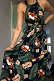The material is flowy and breezy. A great summer beach dress! - Alena T.