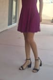 The mid heel is perfect for me, I love my shoe to be comfortable but still stylish, and this sandal is just perfect for me. I got the black so I can pair it with a lot of different outfits. I wore this to a party and It was comfortable and my feet did not hurt at all the whole night. - Grace F.