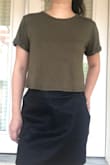 The fabric is soft, casual basic top. I got it on sale. Basic but it was one of those that you get a lot of use out of . - Grace F.