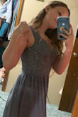 Being short means this will inevitably happen to me (almost no matter what kind of clothing I'm buying). Despite having a few extra inches on the ground, it's a lovely dress with great quality fabric with lace that does not itch! I may just need to get it tailored, and I think it will still be worth it :) - Makiah C.