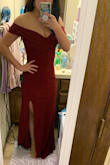 I loved this dress! I got so many compliments the evening I wore it. It is thicker material and it fits very nicely. It is very high quality and looks expensive in person! Highly recommend this dress, I felt very confident at the military ball. - Andrea M.