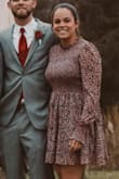 I was attending a winter wedding and wanted something that covered me up a little. This dress was comfortable and not too short. I could have ordered a medium as the sleeves were a little longer than expected and the upper part of dress is stretchy. I got many compliments about it as well. - Cristina A.