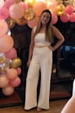 I really liked this jumpsuit for my bridal shower! It was comfortable and cute, and it fit well (I needed to shorten the legs a little bit). Definitely recommend! - Celia G.