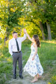 This dress was a bit loose on the top and in my waist, but I am also petite and I like my dresses to be a little loose as opposed to too tight. It is absolutely beautiful, and looked amazing for our engagement photos. Perfect for if you are looking for something you can twirl around in! ;) I cannot wait to find an excuse to wear it again! - Michele P.