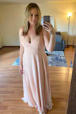 Got this as a bridesmaid dress recently and can't wait to wear it! The detail on the back is beautiful! The bride let us choose our own dresses as long as they were long dresses and the same color. I had tried 3 other Lulus dresses and didn't like them. Luckily this was restocked in my size so I decided to try it and happy I did! - Samantha H.