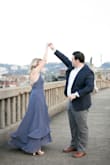 This dress is so flattering and comfortable. The color is perfect and looks good against any skin tone. I wore for my engagement shoot and it worked out perfectly! You can adjust the straps and ties easily. I did not have to get it hemmed. It is not really a high-low dress, it came down to my ankles in the front. - Sarah N.