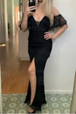 I bought this dress to wear as the matron of honor at my cousin's upcoming wedding. I was a bit worried I wouldn't fit, but it fit like a glove and most importantly my boobs fit! There is zero stretch to it, so make sure to read the size charts before ordering.
I can easily breathe in it and can't wait to wear it over and over again. - Jean S.