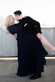 I wore this in my engagement pictures. Absolutely love! It photographed beautifully.
I'm a pretty short/thick girl & the large fit well with heels. I did have to pin the bust area together so my boobs wouldn't fall out, but it still looked great! - Christina P.