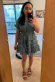 Bought this dress for a beach wedding and I love it! It's so pretty and perfect for the occasion. The top of this dress was way too big on me (I have a short torso/small chest) and I had to get it taken in. Just something to consider. - Reva J.