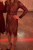 Got this dress to wear as a chaperone for my school's junior formal. The color was perfect (school color is maroon) and the fit was great. It looked really short on the model, but the length was perfect and school event appropriate for me since I'm on the shorter side. Will absolutely rewear this dress for weddings or holiday parties. - Gabriela P.