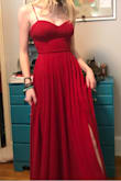 Love this dress! It is so flattering. The bustier top made it. Very good quality and material. It was a little long but all in all, great fit! - Amy W.