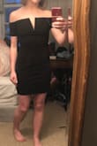 This dress is adorable it's great for a night out with the girls with strap out heels. I got a small and it fits me like a glove. The fit is amazing and it shows off the curves in all the right places. Highly recommend - Meghan K.