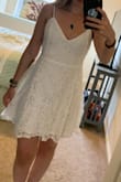 I have a small waist and wider hips, so it was a little loose up top, but otherwise it was great. Perfect for an all white wedding. - Anna K.