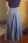 I love this skirt so much it's so gorgeous. I got the medium but it wouldn't stay up on my waist how I wanted so I got the small. I'm not that skinny so I'd recommend sizing down unless you want it to sit on your hips. - Arleen B.