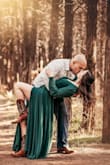 This dress is so beautiful! I wore it for my engagement photos and it was perfect. I loved that it is a wrap dress so it fit perfectly. It definitely shows some cleavage but in a good way! - Loren C.
