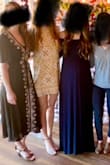 This dress is so cute but very short! Reminds me of a dress from the 60's! Looks great with a jean jacket and low heels! Be careful raising your arms cause you're going to give everyone a show! - Bonnie C.