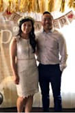 I wore this dress for my engagement party & it was a big hit! I fell perfectly around my knees (I'm 5'2) and fit well throughout. It was made of nice thick material, not see-through at all. Loved this dress so much! - Joyce T.