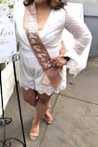 I got this for my bridal shower! I ordered the Medium, but I couldn't button the top. I had to wear a bralette underneath. I tried the large but it was too big. - Alexandria A.