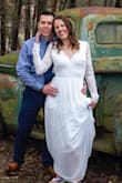 This dress was an absolute dream! We had a dinner in a small town after our wedding and I got compliments from numerous strangers on how beautiful it was! I had to get it altered since it was so long but I expected that. Otherwise it fit perfect and is great quality! - Allia S.