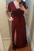 The fit was perfect and I love the slit on the side. The fabric was more casual than expected and it really wasn't flattering on me like I thought it would be. - Laurel W.