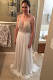 I ordered a size 4, as instructed by the person on the messenger, but it was WAY too large in the waist and back area. The dress itself was pretty, but definitely runs large. If I sized down, I'd be worried that the bust would then be too small because even with the large size, I was spilling out of the side with its cutouts. - Lauren B.