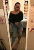 I love this top, it fit so perfectly, although that is because I sized down from a M to a S. It didn't fall off my shoulders at all and I was complimented a lot when I went out for the night! Soft and sturdy material! I can definitely move my arms around without fear of It moving! - Alexis C.