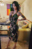 I'm not normally the type to post reviews, but I had to with this dress. I bought it for my engagement party because I want to wear something that would stand out. It's so gorgeous and fits perfectly! I'm pretty petite so I was worried it would make me look like a square, but it actually hugged my hips and made my butt look great. It was a bit big on the chest which isn't a big deal for me- especially since I was braless when I took the photo. Nothing a strapless bra and safety pin can't fix! 
If you're considering this dress, I 100% say go for it! - Amanda A.