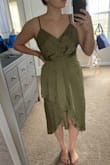 Fit was on the smaller side, but overall great. A really light material, perfect for a summer dress. Color is so flattering!! I have a smaller bust, but the adjustable straps allow to adjust the fit. - Madesen G.