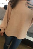 Absolutely obsessed with this sweater! I've worn it every day since I got it and would buy any more colors that come out. It's over sized but I wouldn't size up. Balloon sleeves make it feminine, the material is soft and warm as well! - Cameron P.
