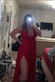 I was a little scared to order this for prom because other reviews said the waist seemed to run a little small. They're right, it is like I couldn't even zip it myself but my friend said she could zip it no problem, it really felt like a perfect fit. The material is also very nice and feels very high quality. Also, the top straps seem to hold me in nicely that I don't even think I need a bra. The slit on the leg is also sooooo cute! - Campbell W.