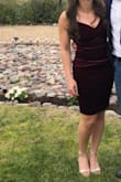 Wore to a spring wedding and got a lot of compliments. Felt sexy but classy because of the length. The slip definitely rises up to like.... the belly button, but luckily it wasn't noticeable in the dark haha! - Sofia S.
