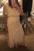 Super cute, loved the fit and feel of the fabric. It was a bit darker in person, more like a blush. I had bought it as an option for my courthouse elopement, but we had to cancel thanks to Covid-19, therefore, I did not keep it, though I was tempted. - KAYLA B.