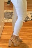 These platform heels are very flattering. You can use them to excel numerous outfits! They fit true to size. I gave a 4 just because I have not tested them out walking a good distance for comfort. They were comfortable while just wearing. - Christina W.