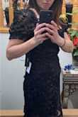 I would not recommend this dress to anyone. This dress makes no sense. The lower part fits perfectly fine but then the top is too loose, the sleeves are too big in a way that you have to keep your arms up all the time. - Nadine F.