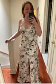 I bought this for my bridal shower and it's AMAZING. It hits my natural waist perfectly and flows beautifully. It's a tad long, but works perfectly with 3' heels. I got so many compliments!! - Melissa V.