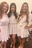 This dress is super pretty, and I love the design! However, it is super low cut! I wanted to wear it for my sorority pinning event, so I had it tailored to make it less low cut. It was fine after some alterations. - Madison R.