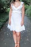 I bought this dress for my college graduation and loved it! It is flattering and fits nicely! It might be a little tighter for women with bigger chests. - Sophia M.