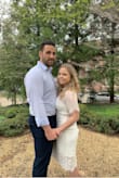 Wore this dress for our small court house wedding. It fit perfect, looked great in photos and was very flattering even on a shorter girl. Spilled wine on it later in the night, came out fine in regular wash. - Caroline N.