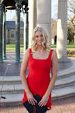 I bought this dress for my senior pictures and it turned out so cute!! I have a big bust and and it was a little tight but the length was good. It was a little loose around my waist and stomach though. - Ashlan H.