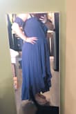 My friend is having a very casual wedding with all her bridesmaids wearing casual bridesmaid dresses, at 4'11 I knew I would have to get this hemmed but I was wrong! With a wedge or platform sandal, the back sits an inch above the ground. I know it fits longer on me the other people, but the length makes it a little fancier for the wedding. Plus it's super, lightweight and I can wear it after the wedding! Sorry the picture is bad. - Sara B.