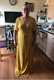 It's lovely, but too long like wedding gown. Needs to hem big time or probably needs to cut off. - Linda C.