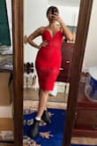 The dress is perfect on me. Quality material. - Rossukon J.