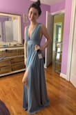 Purchased for junior prom and absolutely love it !!
the size chart showed I was in-between a small and a medium and I often wear a medium. A small was definitely the right choice, the top was a little big and the length was long. sadly prom was canceled due to COVID-19 but definitely saving this dress for future events !! - Emma S.